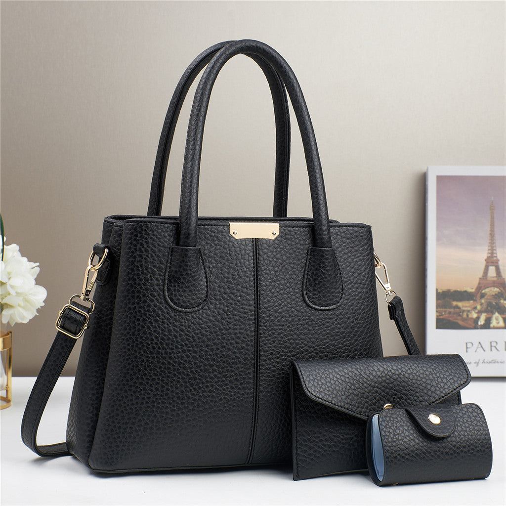 TasBagShop Large Capacity Crossbody Bag Women Shoulder Bag Texture Simple Solid Color Handbag Tote Bag