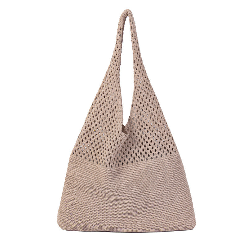 TasBagShop Korean Retro Hollow Knitted Bag Hollow Mesh Woven Bags Cotton Rope Knitting Women Shoulder Bags Female Woven Bag