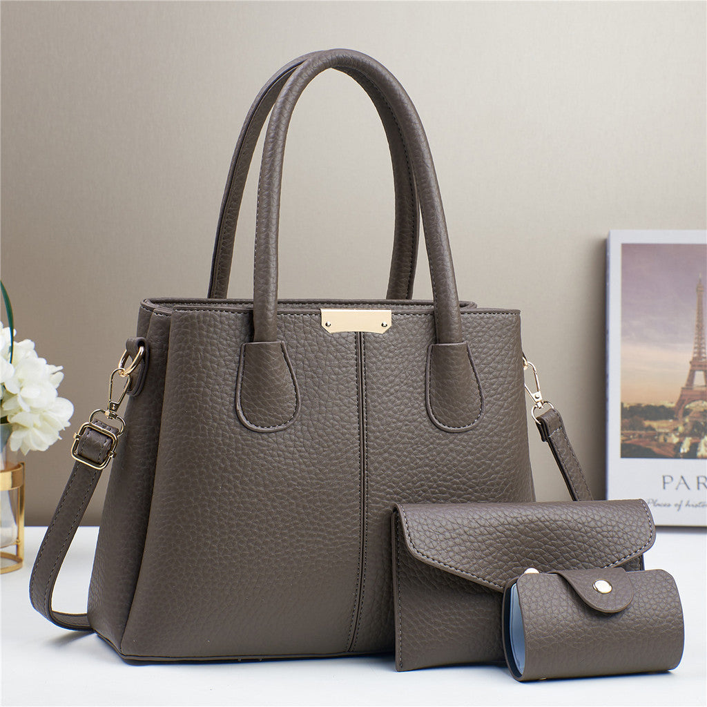 TasBagShop Large Capacity Crossbody Bag Women Shoulder Bag Texture Simple Solid Color Handbag Tote Bag