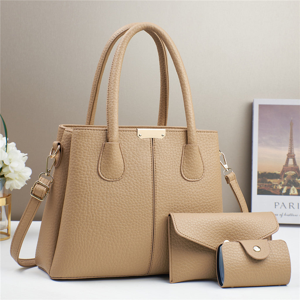 TasBagShop Large Capacity Crossbody Bag Women Shoulder Bag Texture Simple Solid Color Handbag Tote Bag