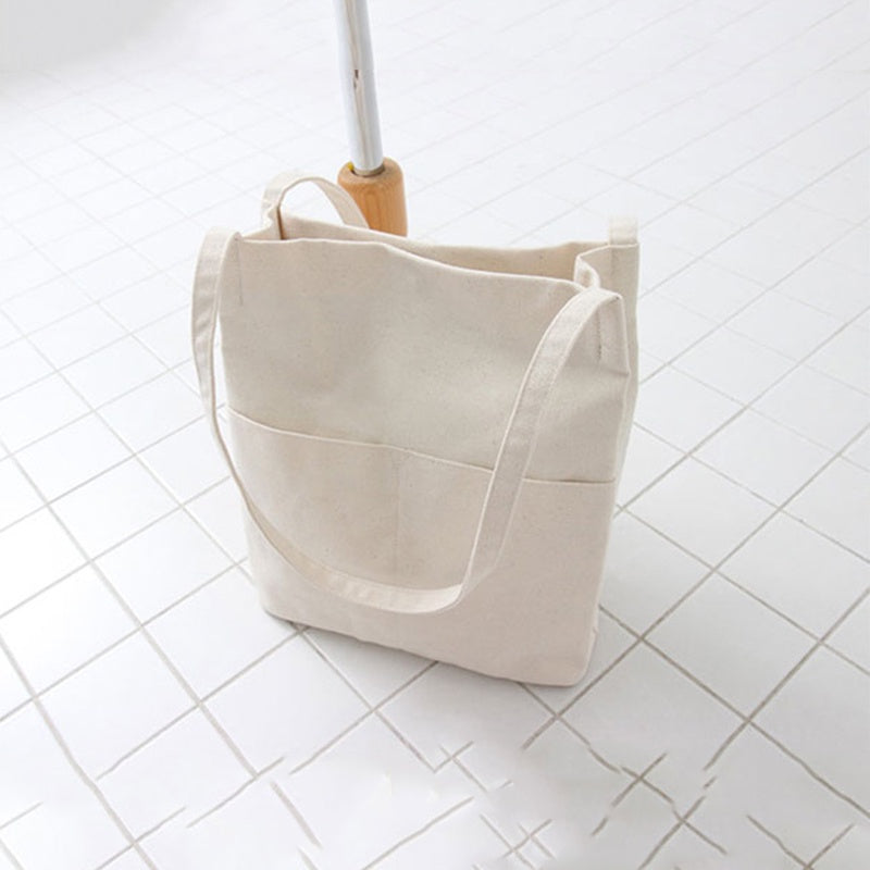 Large Thick Canvas Bucket Shoulder Bag Pure Thick Cotton Women Shoulder Bag Sling Bag Tote Bag