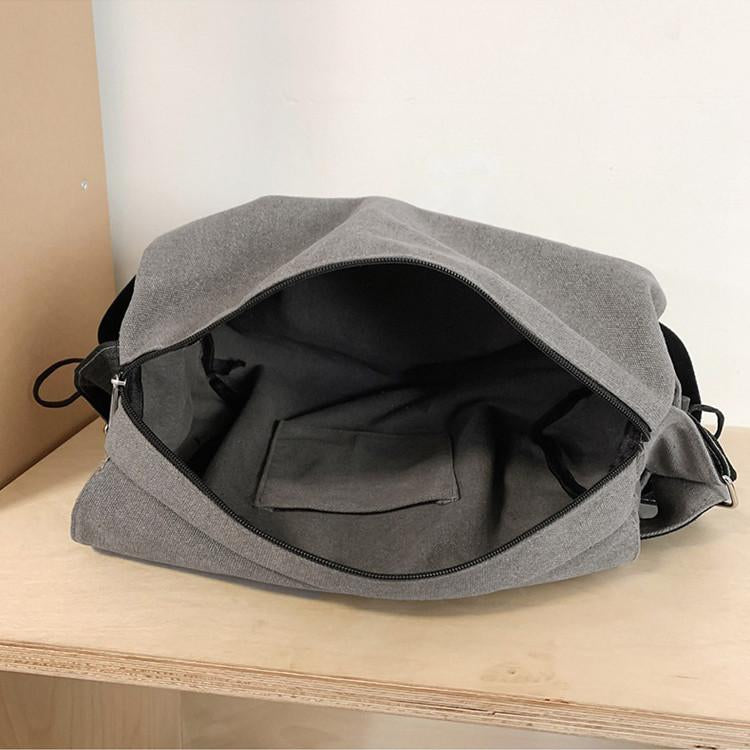 TasBagShop Casual Canvas Messenger Bag for Men Women Large Capacity Retro Sling Crossbody Bag Student Shoulder Bag