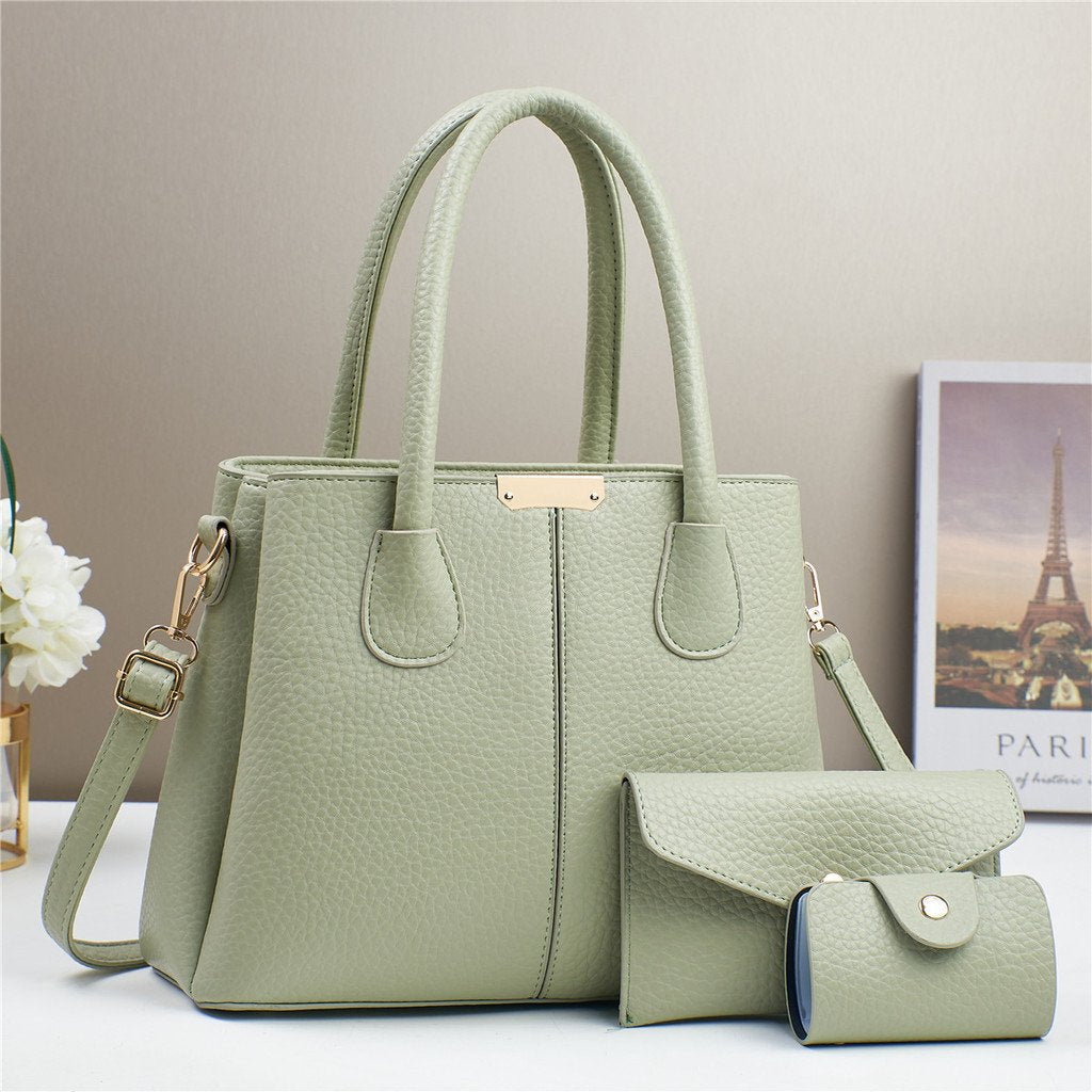 TasBagShop Large Capacity Crossbody Bag Women Shoulder Bag Texture Simple Solid Color Handbag Tote Bag