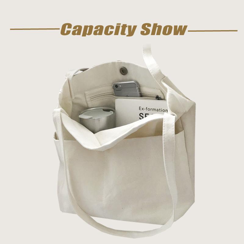 TasBagShop Large Capacity Canvas Bucket Shoulder Bag Tote Bag Pure Cotton Women Shoulder Bag Sling Bag High Quality