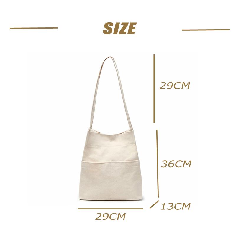 TasBagShop Large Capacity Canvas Bucket Shoulder Bag Tote Bag Pure Cotton Women Shoulder Bag Sling Bag High Quality