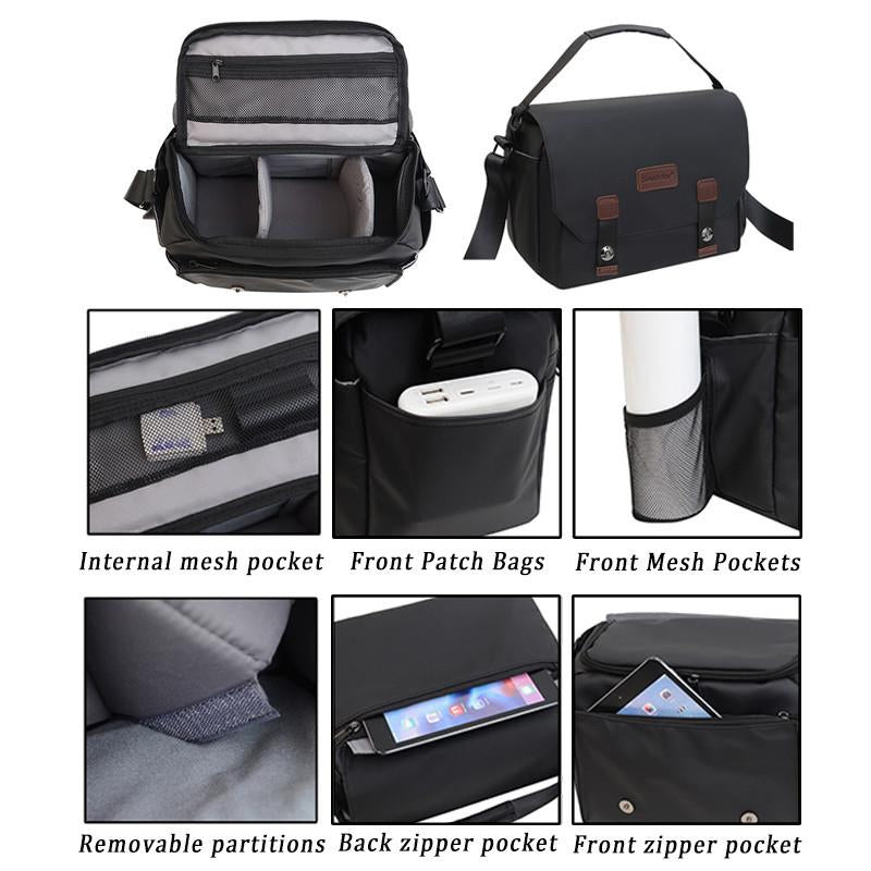 TasBagShop Outdoor Travel Camera Bag DSLR Micro SLR Digital Camera Shoulder Crossbody Bag Waterproof Portable