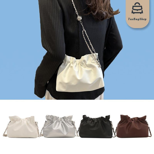 TasBagShop Cloud Bag Pleated Puffy Bag Bucket Bag Women's Single Shoulder Crossbody Bag