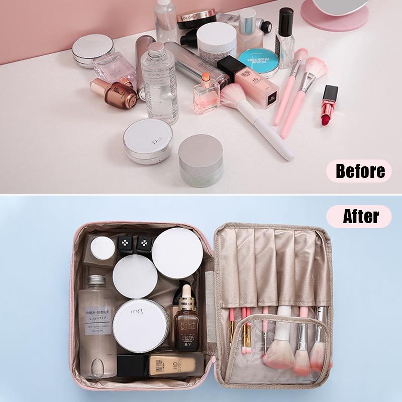 TasBagShop Korean Cosmetic Bag Women Travel Makeup Bag Make Up Organizer Multipurpose Storage Bag Travel Wash Pouch