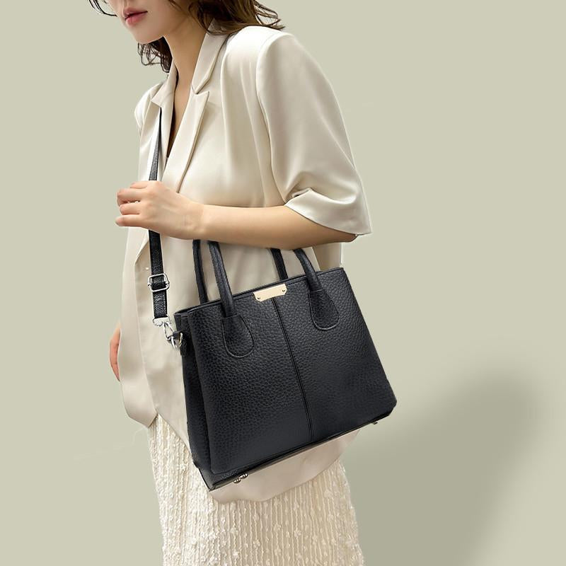 TasBagShop Large Capacity Crossbody Bag Women Shoulder Bag Texture Simple Solid Color Handbag Tote Bag