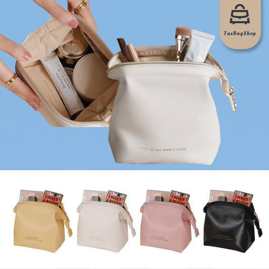 TasBagShop Waterproof Cosmetic Bag Portable Travel  Soft Leather Makeup Bag Coin Purse Make Up Organizer