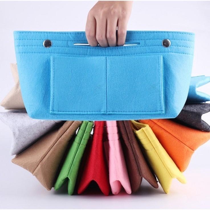 Felt Lined Bag Women's Toiletry Bag Multi Function Storage Bag Portable Liner Bag For Tote Bag