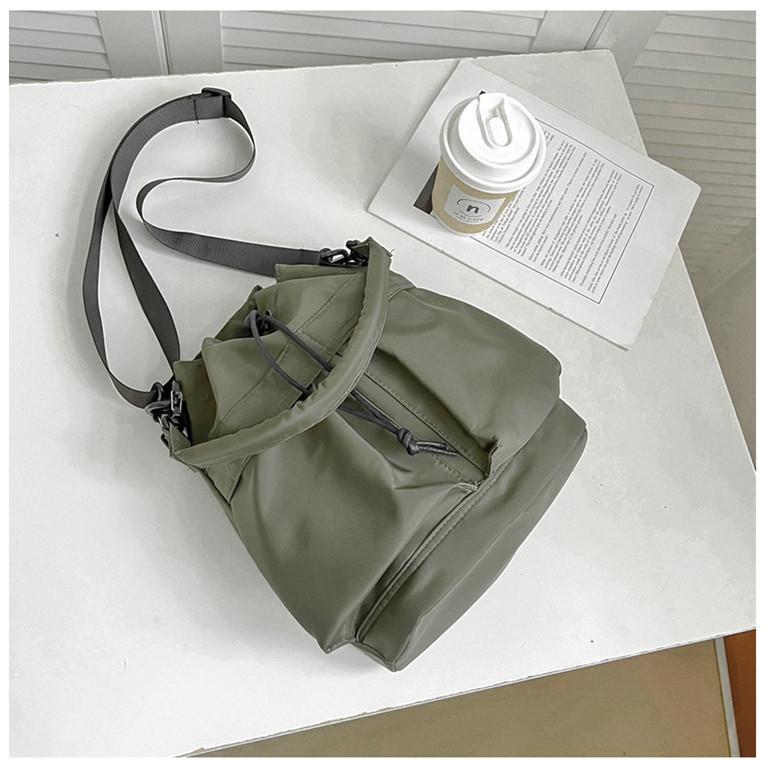 TasBagShop LOCAL STOCK Dumpling Drawstring Bucket Tote Bag Casual Lightweight Nylon Shoulder Crossbody Bag For Women