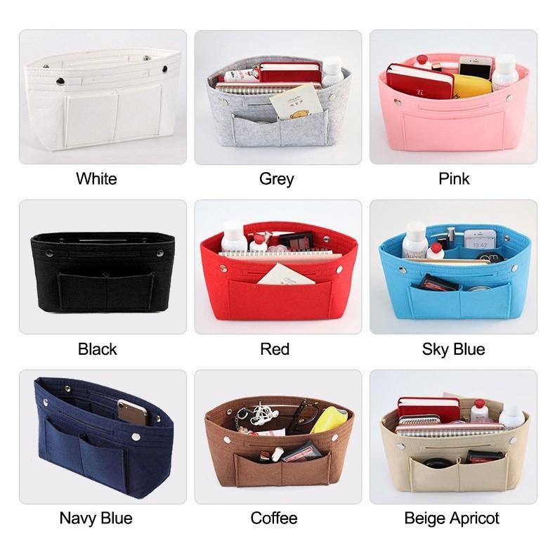 Felt Lined Bag Women's Toiletry Bag Multi Function Storage Bag Portable Liner Bag For Tote Bag