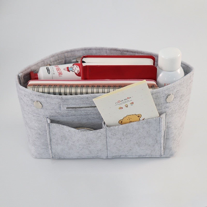 Felt Lined Bag Women's Toiletry Bag Multi Function Storage Bag Portable Liner Bag For Tote Bag