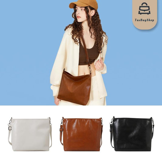 TasBagShop Bucket Bag Large Capacity Crossbody Bag Woman Shoulder Bag Sling Bag Squareline Bag