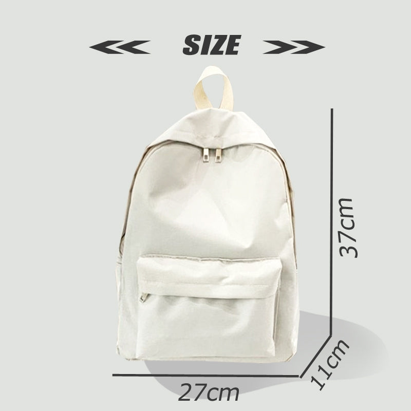 TasBagShop Large Capacity Simple Nylon School Bag Solid Color Laptop Backpack Bag Couples Package