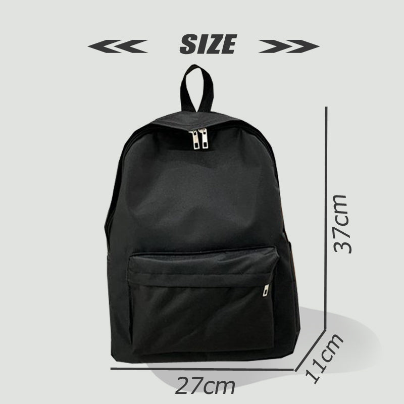 TasBagShop Large Capacity Simple Nylon School Bag Solid Color Laptop Backpack Bag Couples Package